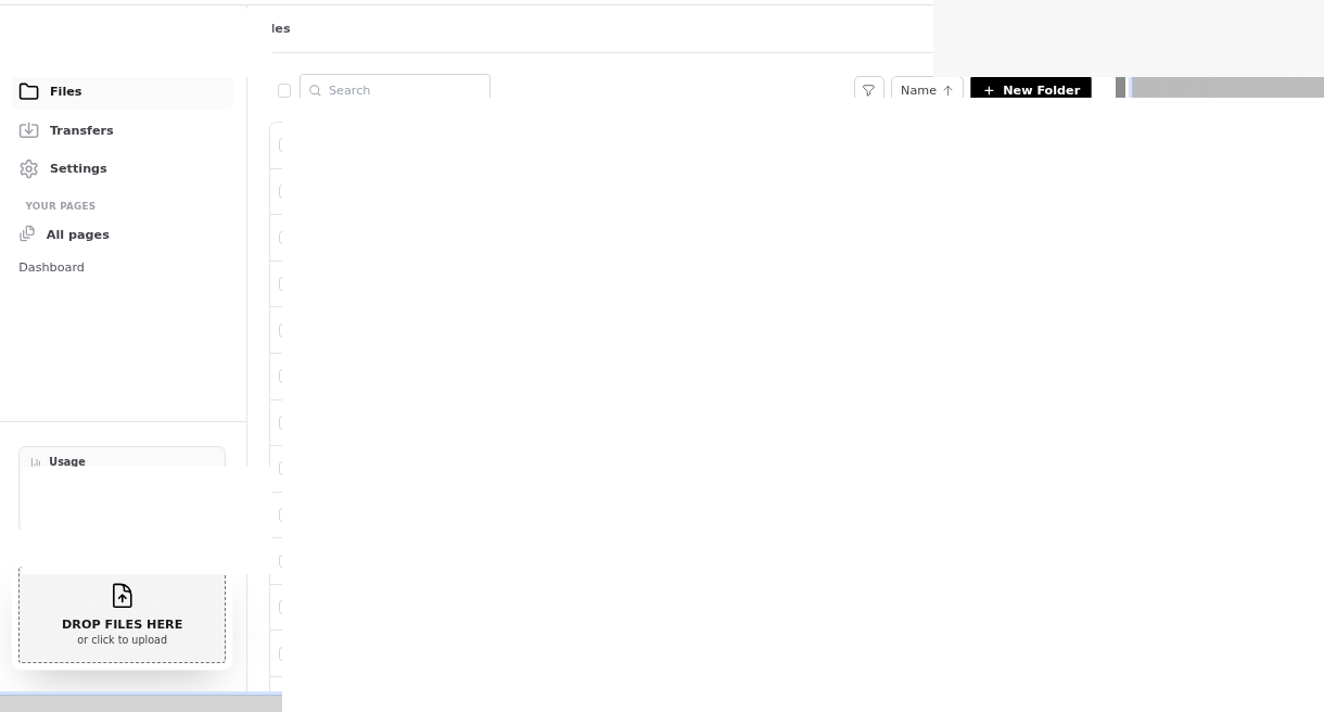 Files toolbar with New Folder