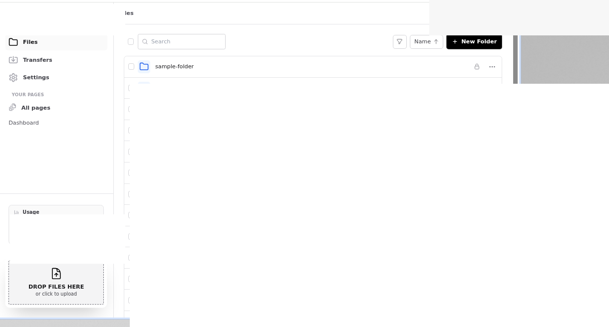 New folder in Files