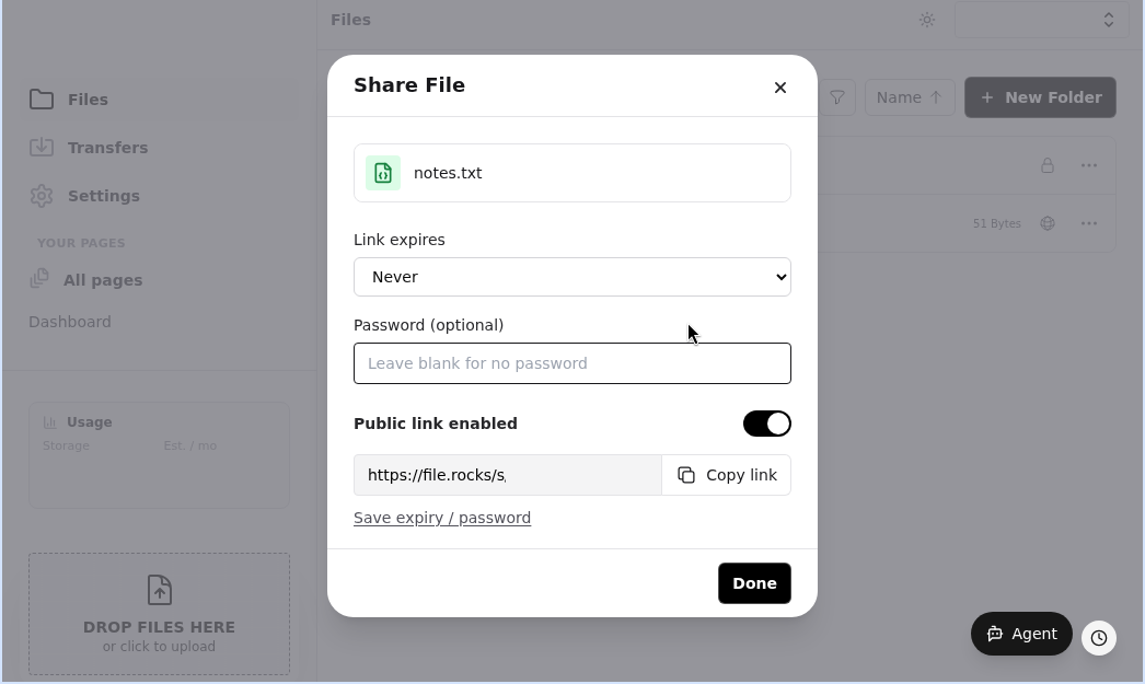 Copy the share link