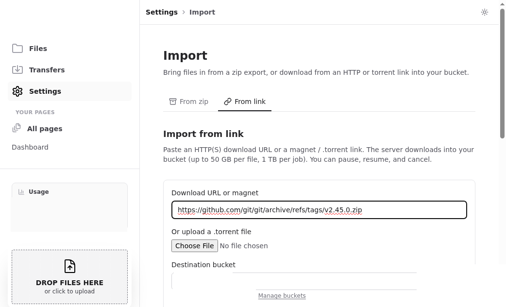 Download URL or magnet field