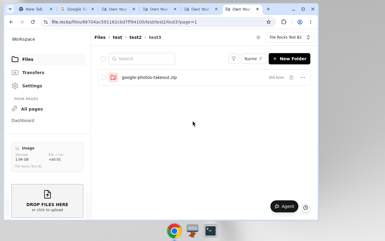 Uploading Takeout files in file.rocks