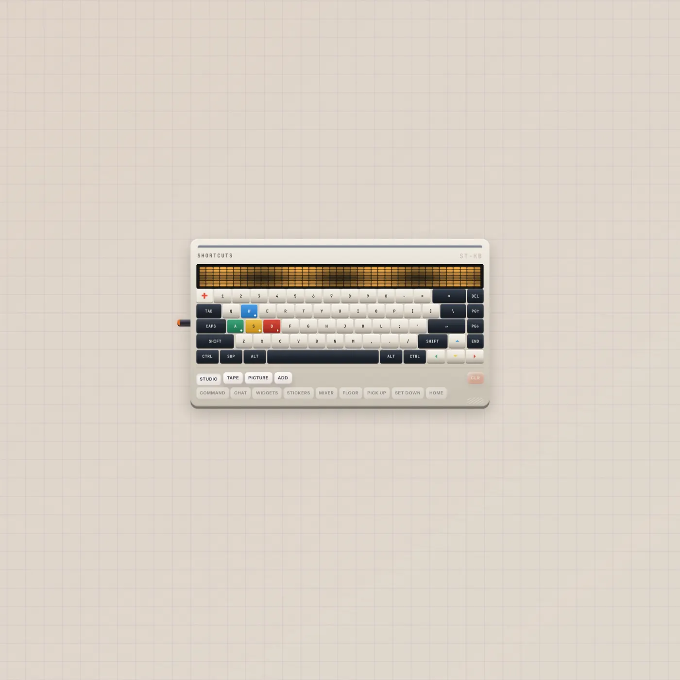 Component Guide product shot: Bind keys. They follow the workspace, not the board.