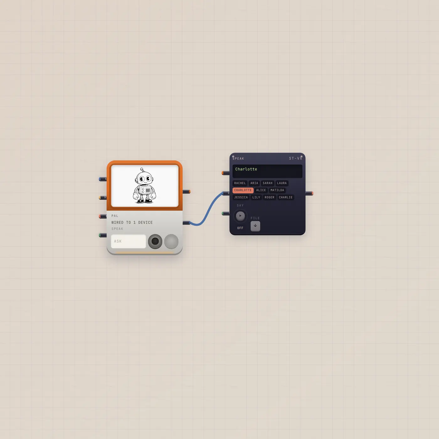 Component Group product shot: Pal talks. Speak reads it.
