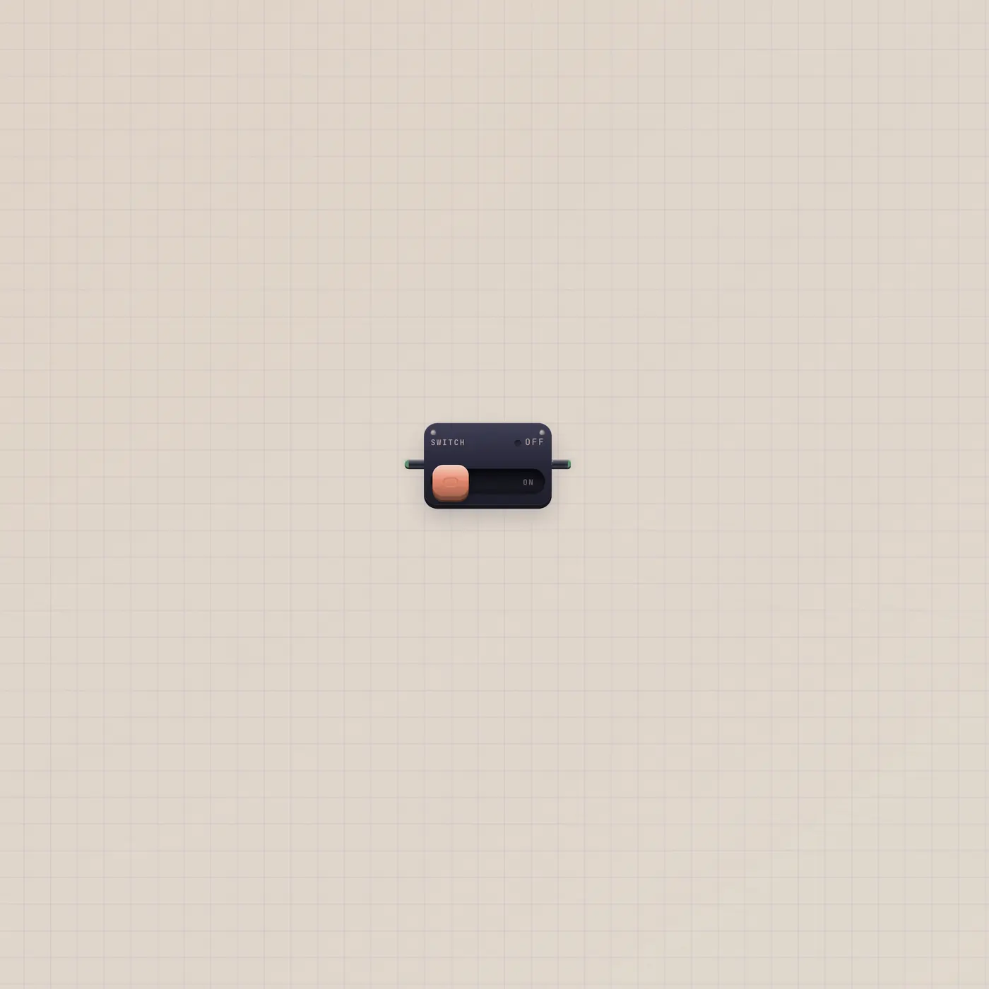 A wall switch. It holds. It does not pulse.