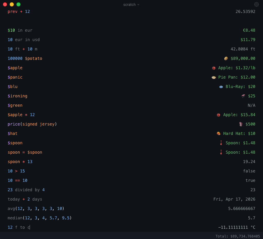 Oddworth desktop app — a programmable notepad calculator