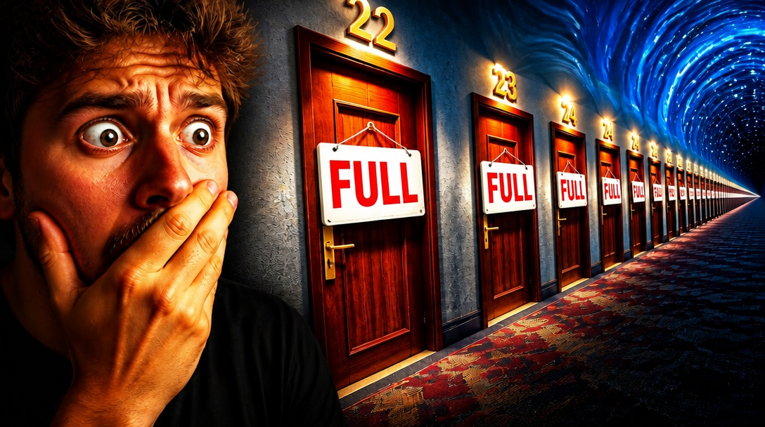 Veritasium's Infinite Hotel thumbnail, Thumbly's improved version