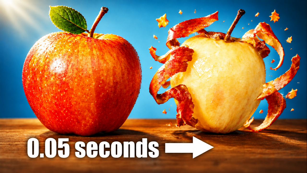 Stuff Made Here I made an apple peel itself thumbnail, Thumbly's edited version